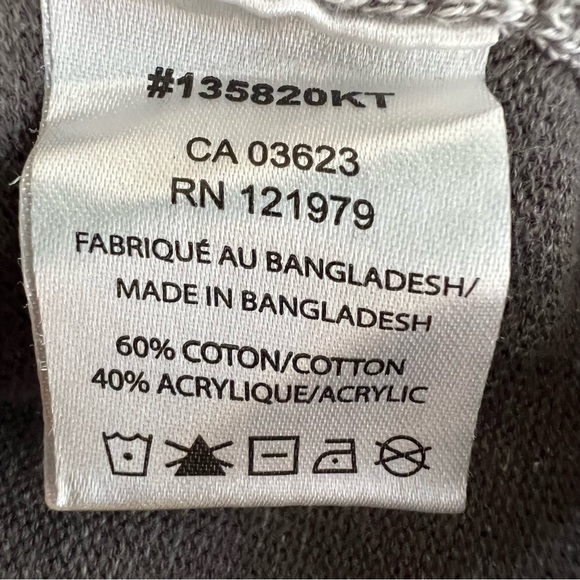 Dark Black Men’s Gray 1/4 Zip Cotton Blend Sweater Size Large EUC - Picture 10 of 12